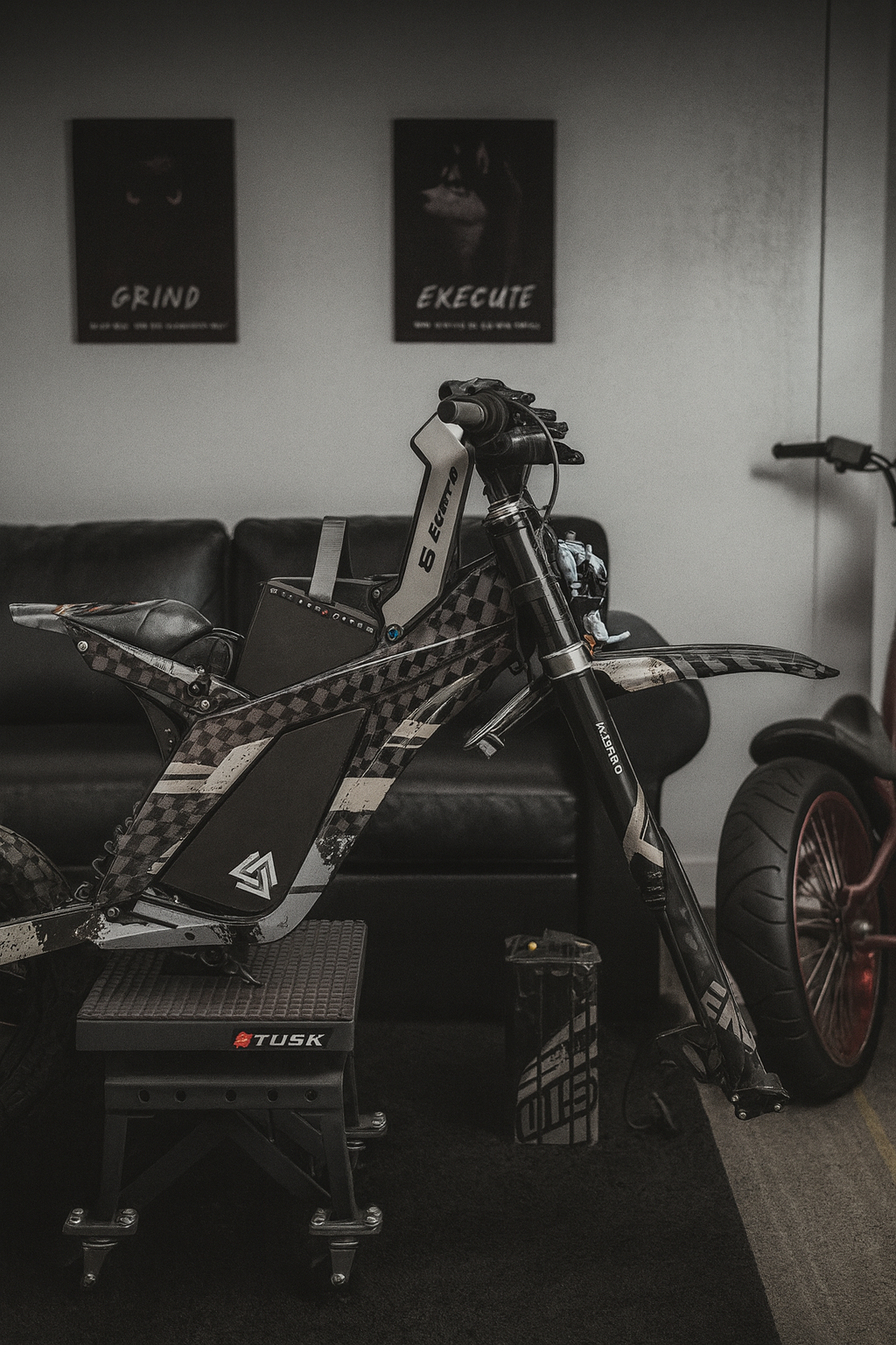 Carbon fiber Vanta drift trike with performance tires and electric drive system